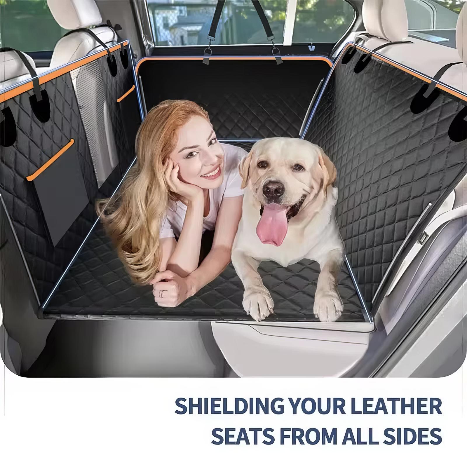 Large Dog Car Seat Extender & Hammock with Hard Bottom