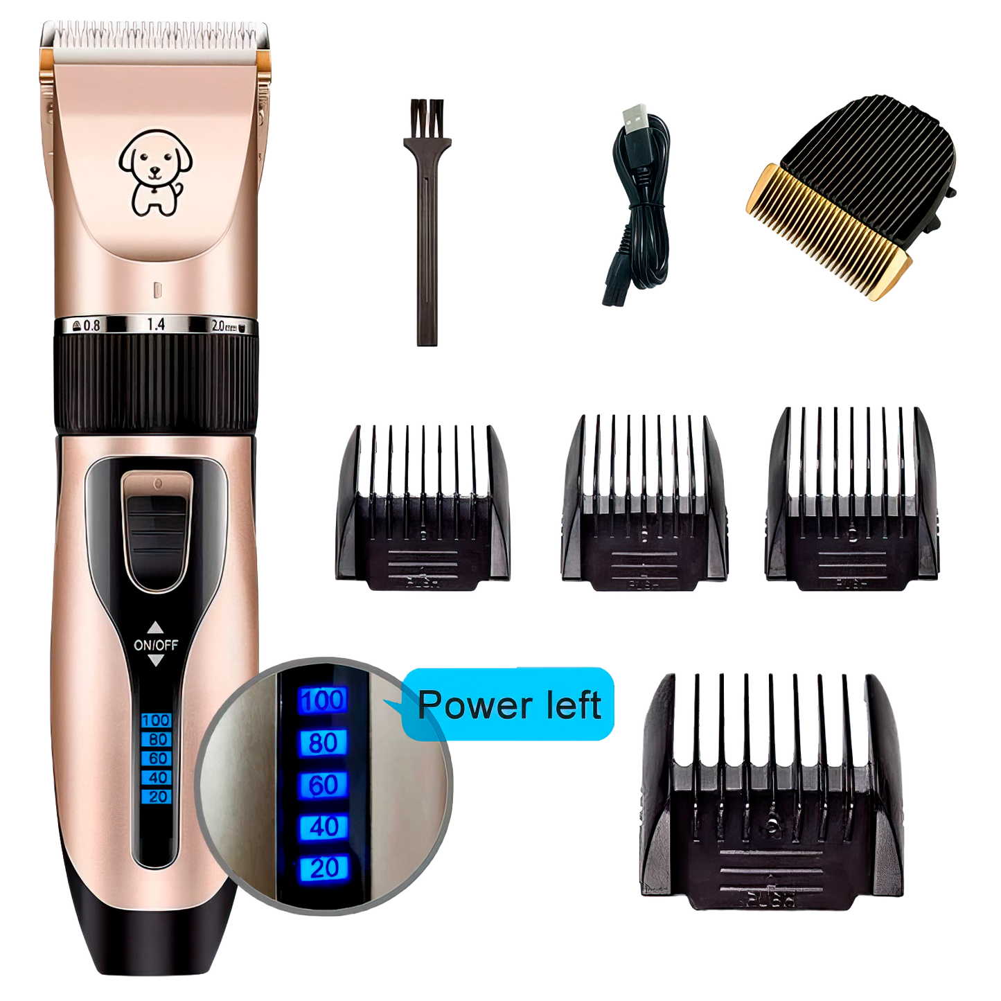 Dog Clipper Dog Hair Clippers Grooming (Pet/Cat/Dog/Rabbit) Haircut Trimmer Shaver Set Pets Cordless Rechargeable Professional