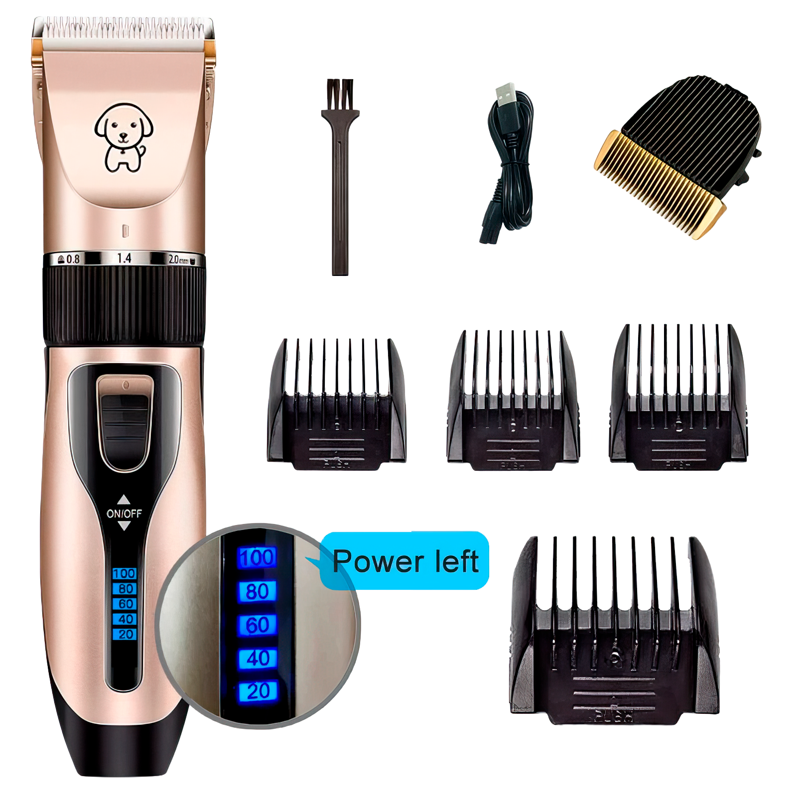 Dog Clipper Dog Hair Clippers Grooming (Pet/Cat/Dog/Rabbit) Haircut Trimmer Shaver Set Pets Cordless Rechargeable Professional