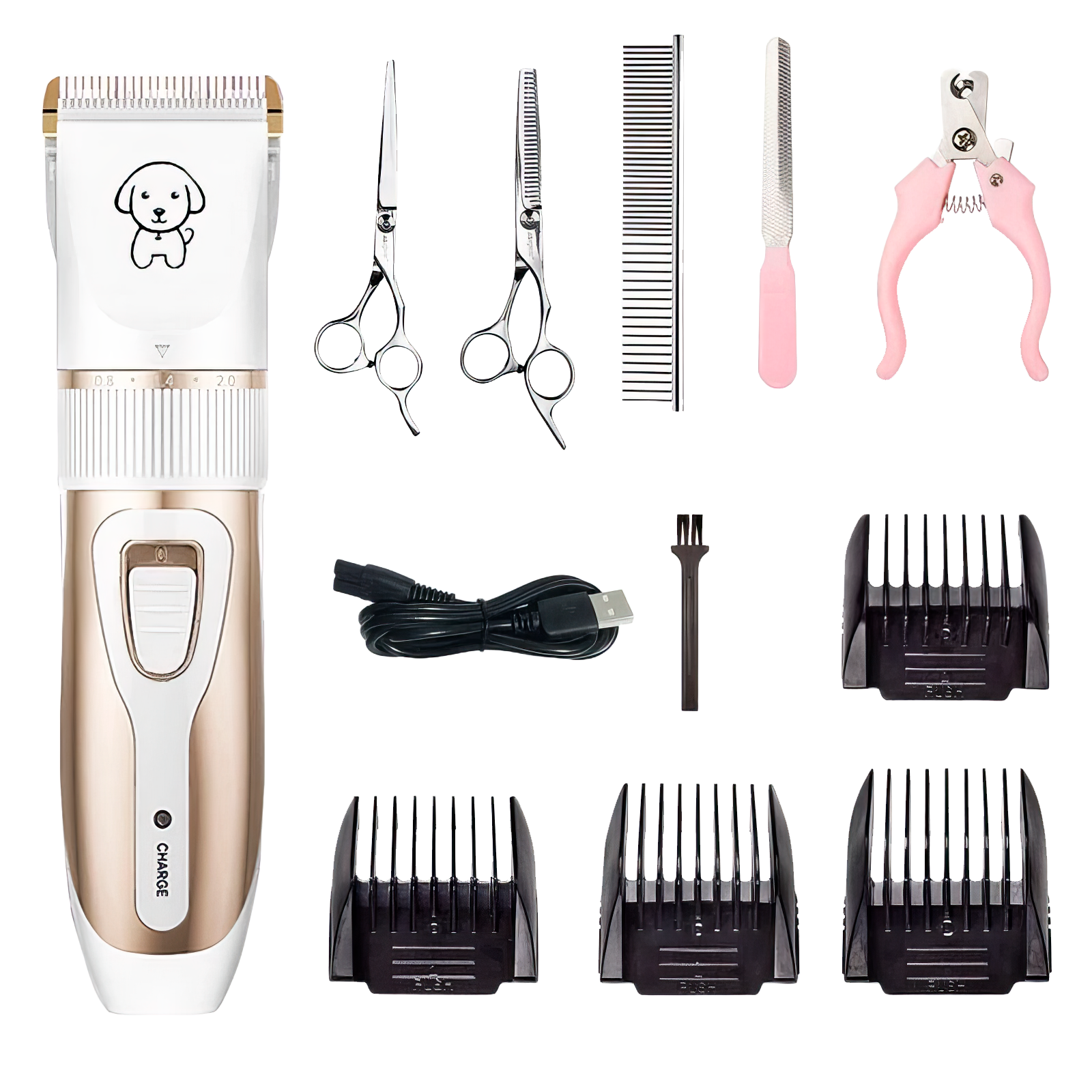 Dog Clipper Dog Hair Clippers Grooming (Pet/Cat/Dog/Rabbit) Haircut Trimmer Shaver Set Pets Cordless Rechargeable Professional