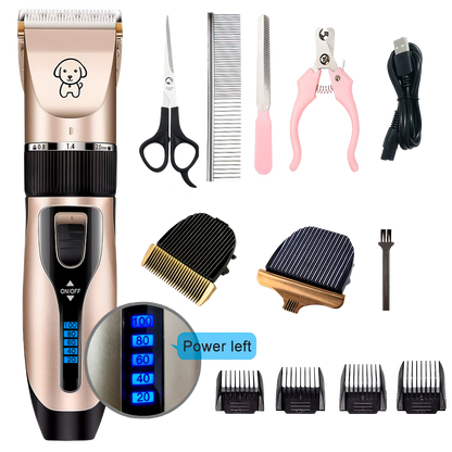 Dog Clipper Dog Hair Clippers Grooming (Pet/Cat/Dog/Rabbit) Haircut Trimmer Shaver Set Pets Cordless Rechargeable Professional