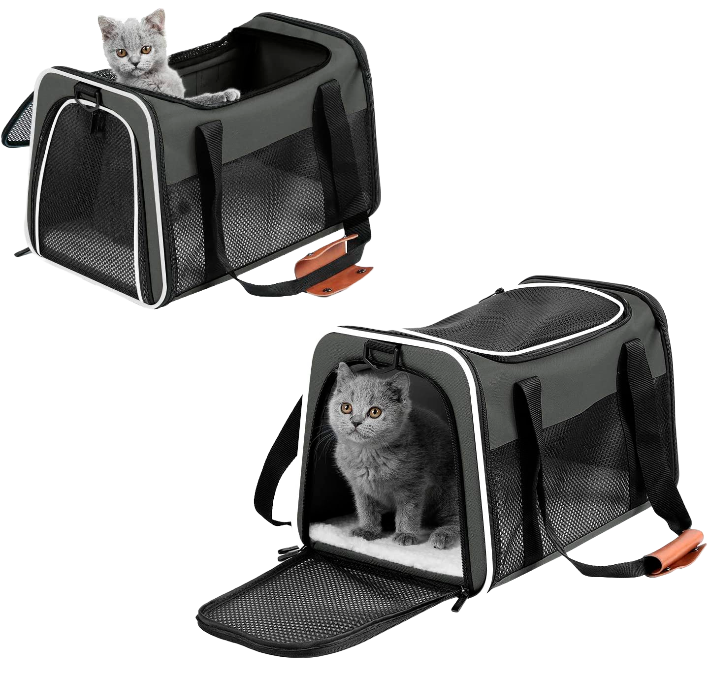 Portable Foldable Pet Carrier - Airline Approved, Soft-Sided Bag for Cats & Small Dogs