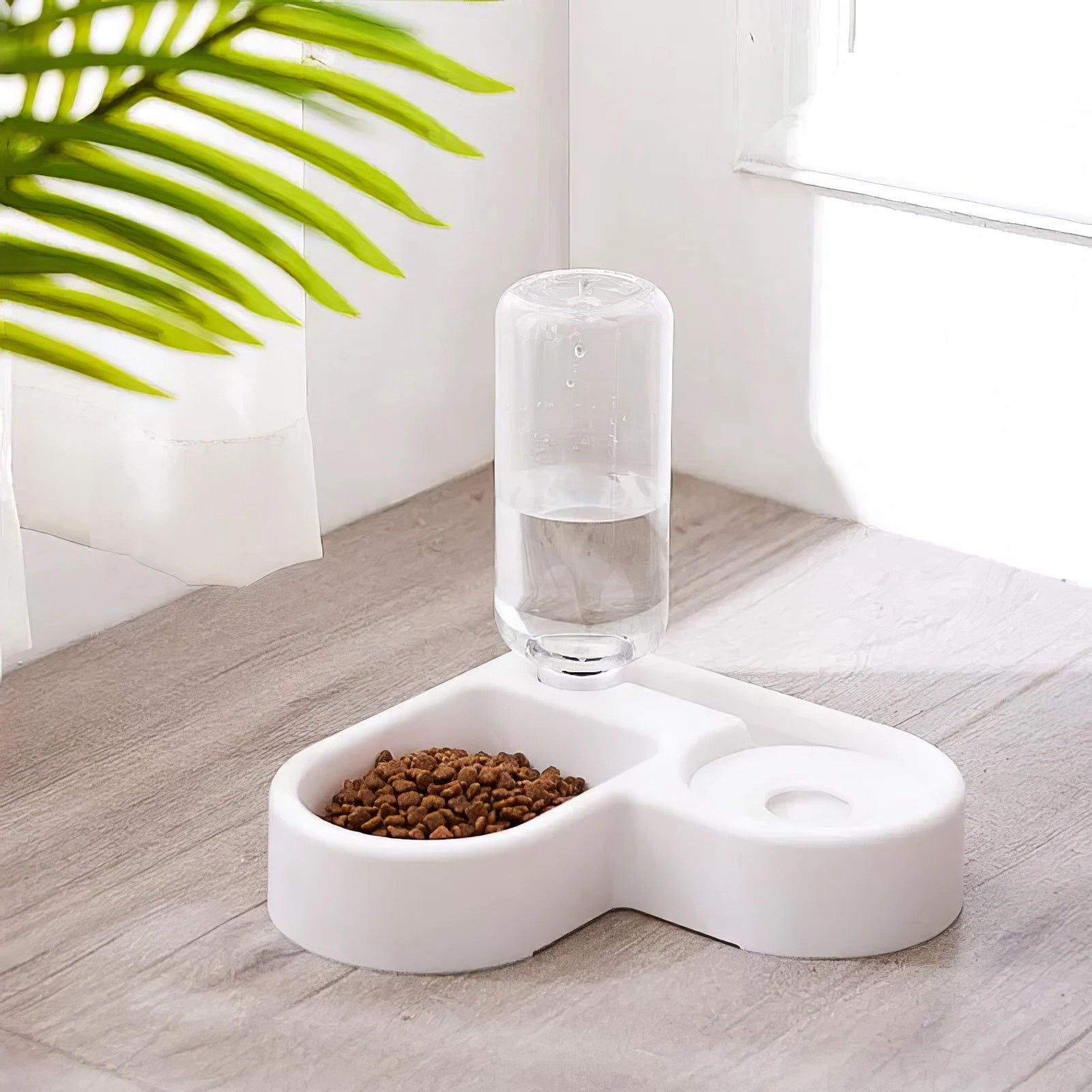 2-in-1 Cat Bowl & Water Dispenser - Automatic Pet Feeder and Waterer for Dogs & Cats