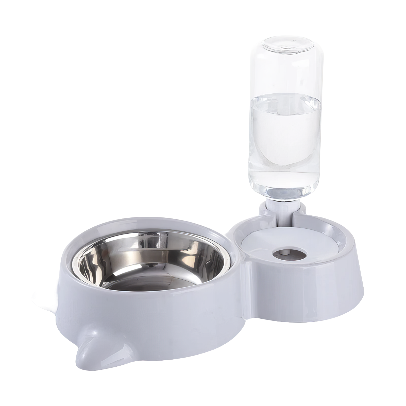 2-in-1 Cat Bowl & Water Dispenser - Automatic Pet Feeder and Waterer for Dogs & Cats