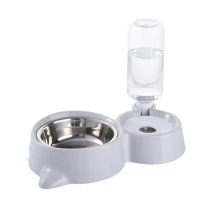 2-in-1 Cat Bowl & Water Dispenser - Automatic Pet Feeder and Waterer for Dogs & Cats