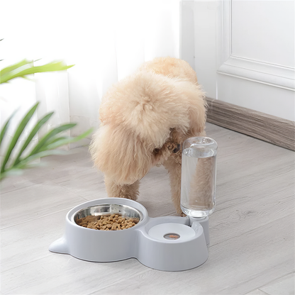 2-in-1 Cat Bowl & Water Dispenser - Automatic Pet Feeder and Waterer for Dogs & Cats