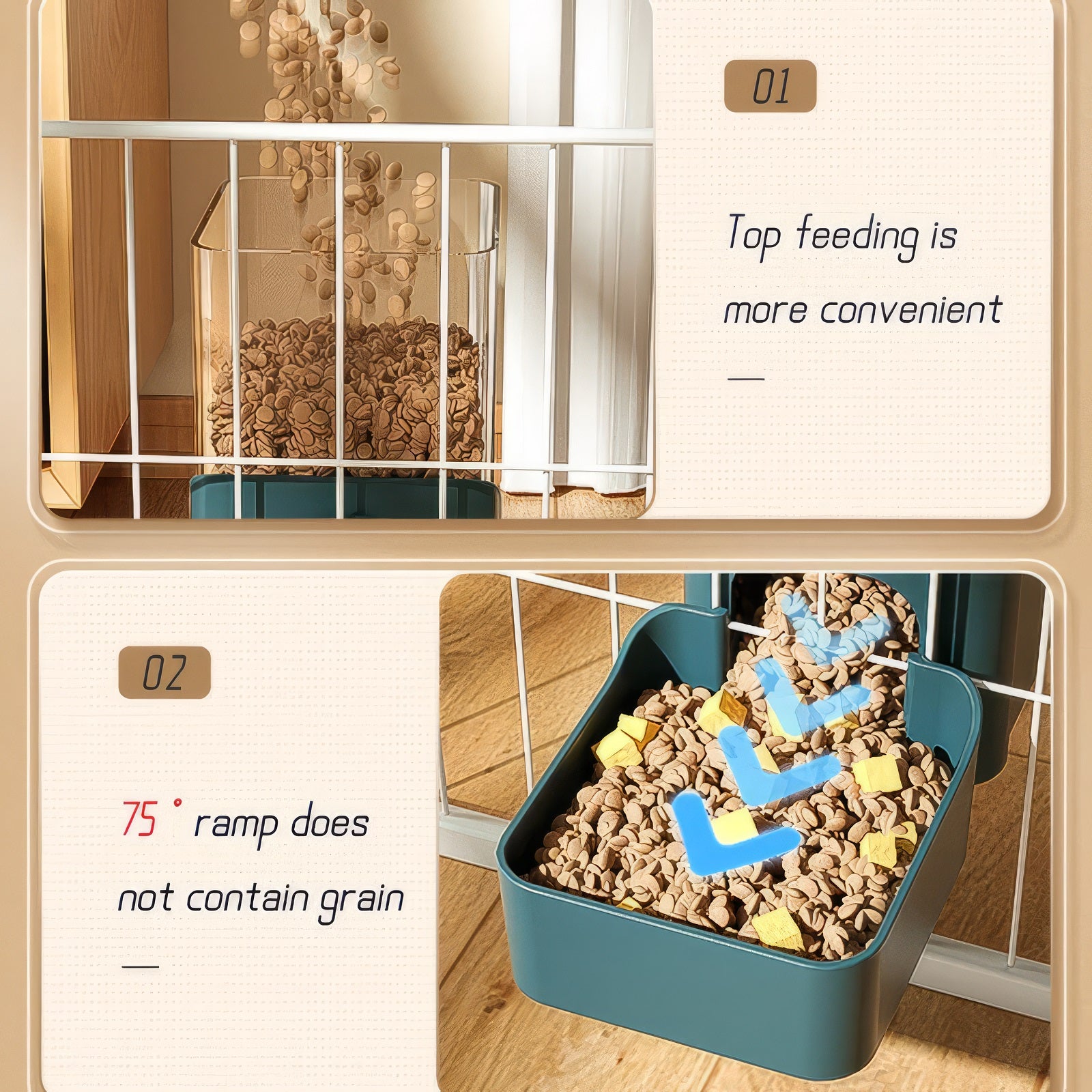 Hanging Automatic Pet Feeder & Water Dispenser for Cages