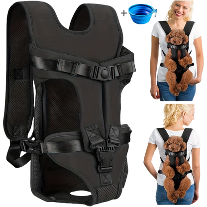 Hands-Free Dog Carrier Backpack for Small & Medium Pets, Adjustable Front & Back Carry