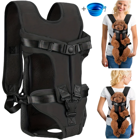 Hands-Free Dog Carrier Backpack for Small & Medium Pets, Adjustable Front & Back Carry