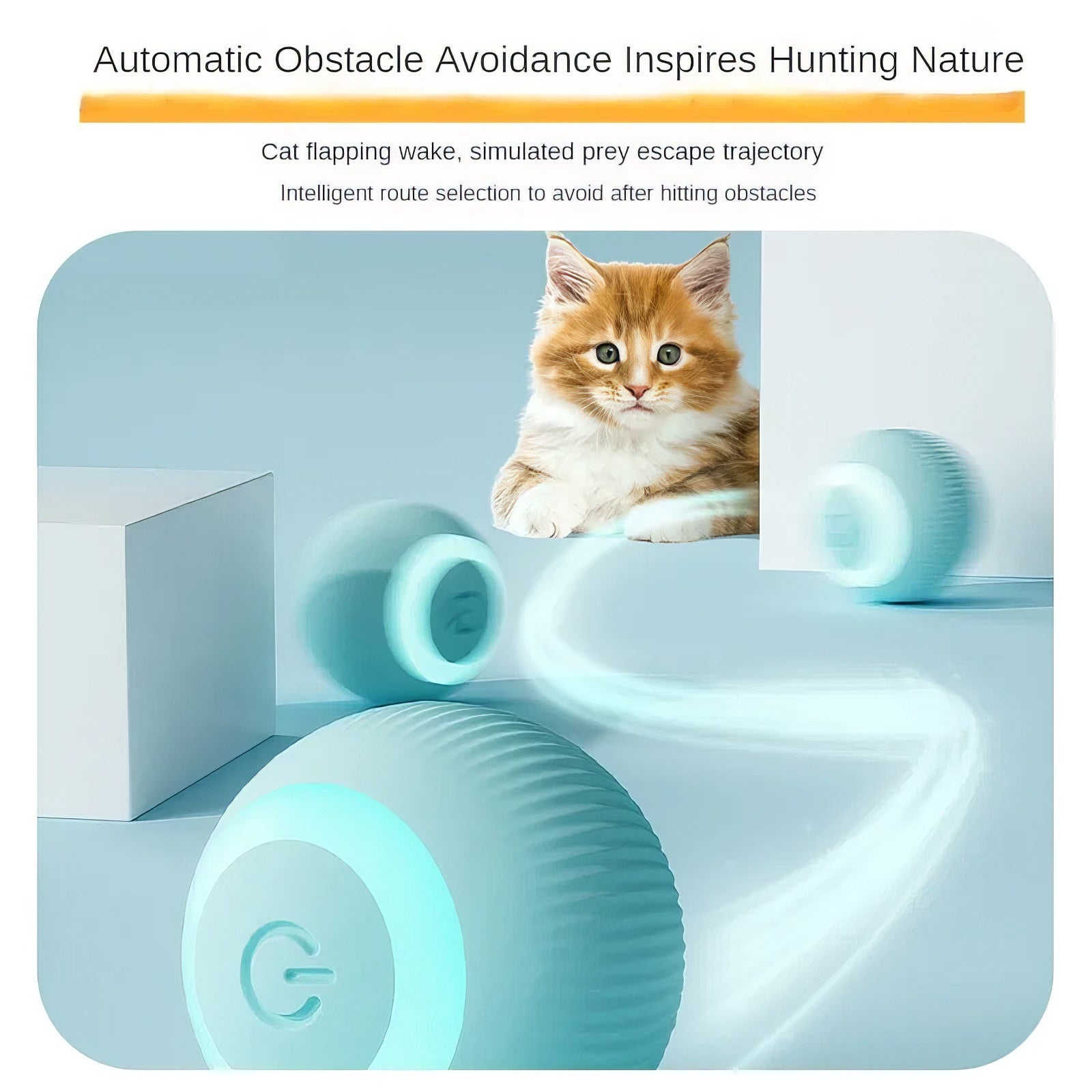 Rechargeable Interactive Cat Toy Ball – Automatic Moving, Rolling Electric Pet Play Ball