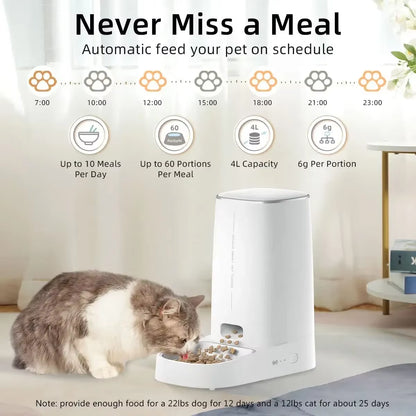 Smart Automatic Pet Feeder – WiFi-Controlled Food Dispenser for Cats & Dogs