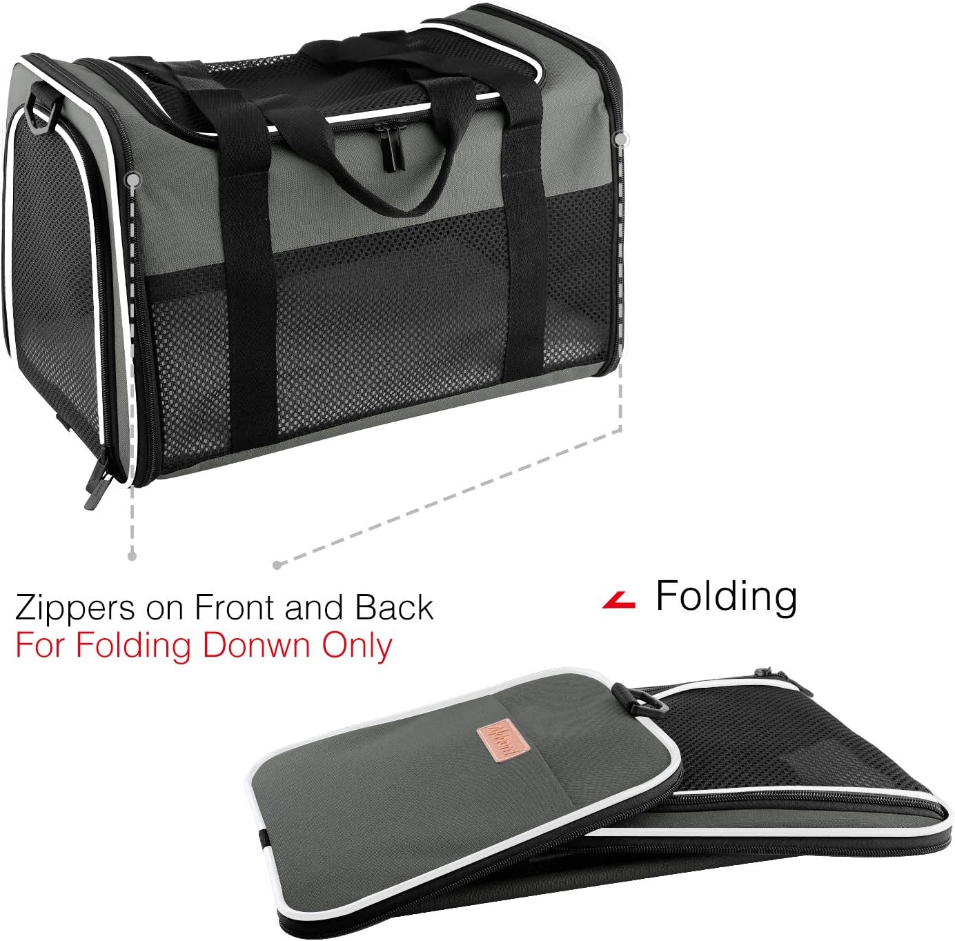 Portable Foldable Pet Carrier - Airline Approved, Soft-Sided Bag for Cats & Small Dogs