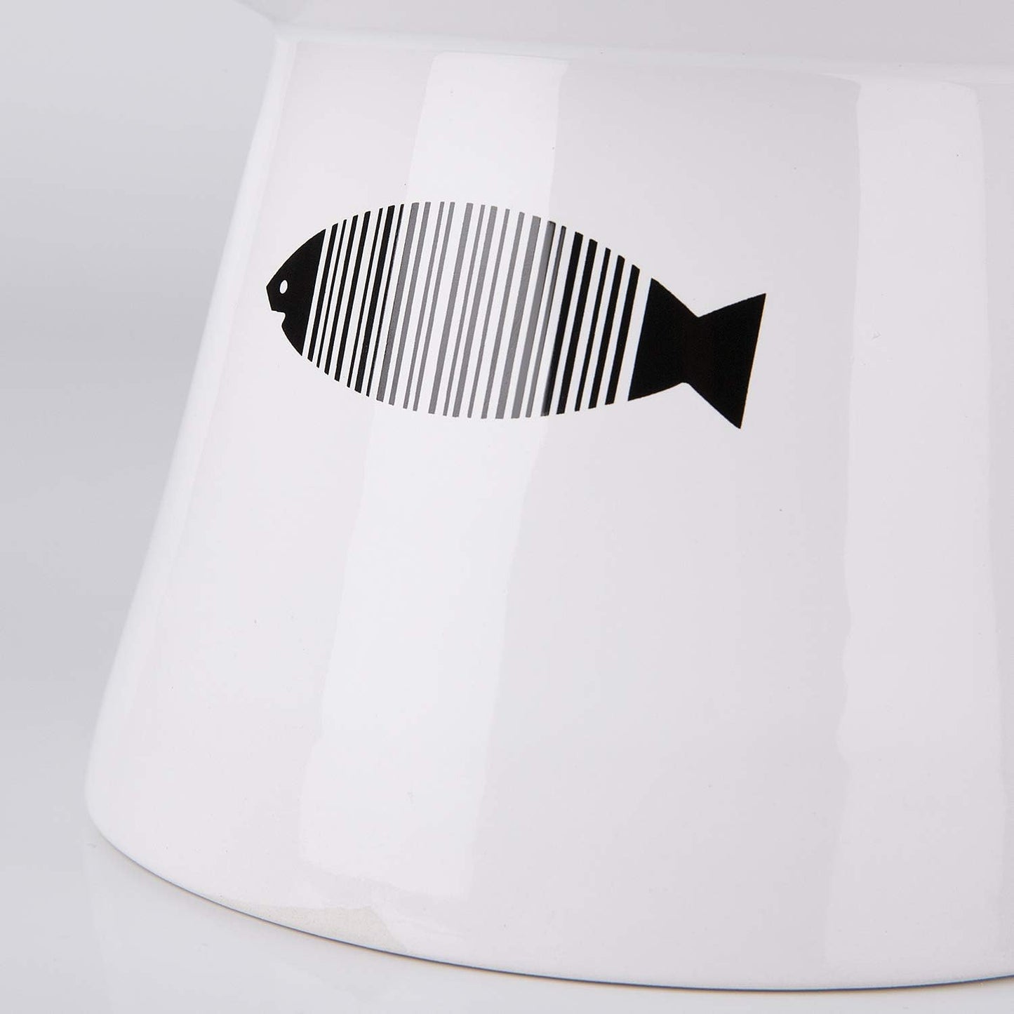 Raised Ceramic Cat Bowl – Non-Skid, Sturdy & Anti-Fall Design (White, 4.8x6.4in)